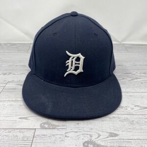 Detroit Tigers New Era 59FIFTY Fitted Baseball Cap Navy Blue Size‎ 7 3/8